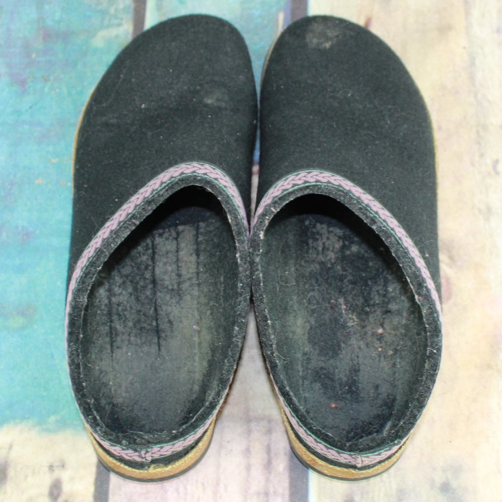 Women's Wool Cork Sole Slip-on Clog Slippers Sz 8 - Picture 14 of 15